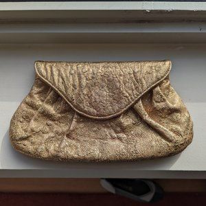 Lauren Merkin Metallic Gold Clutch